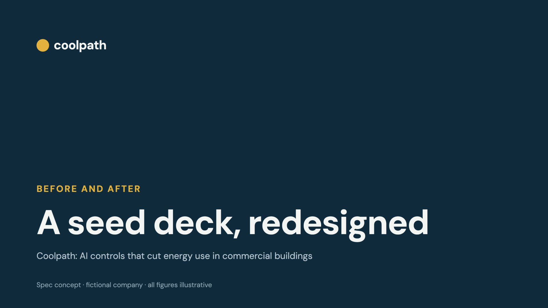 Coolpath seed deck redesign, slide 1, designed by Crosfield Webhub