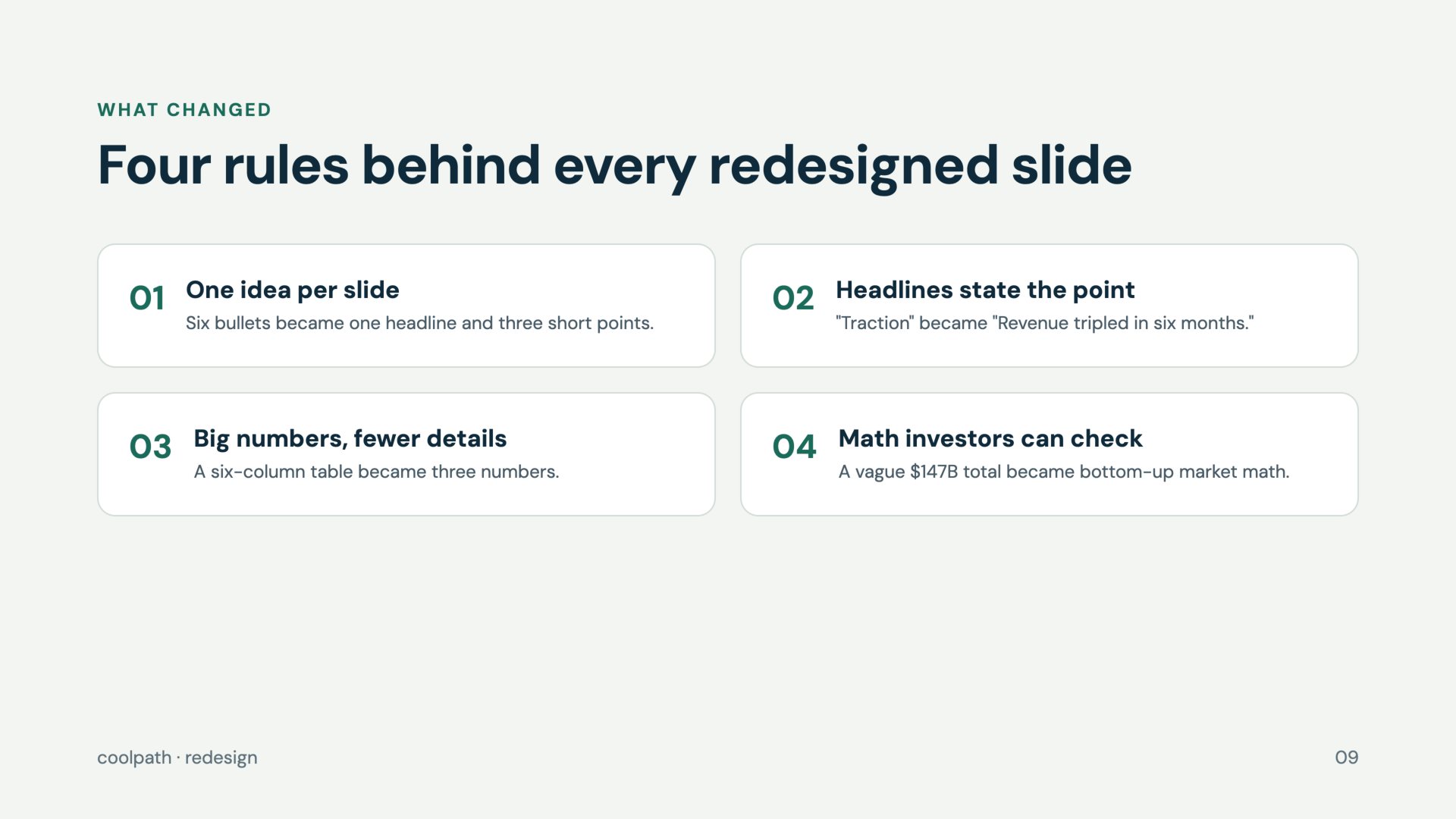 Coolpath seed deck redesign, slide 9, designed by Crosfield Webhub
