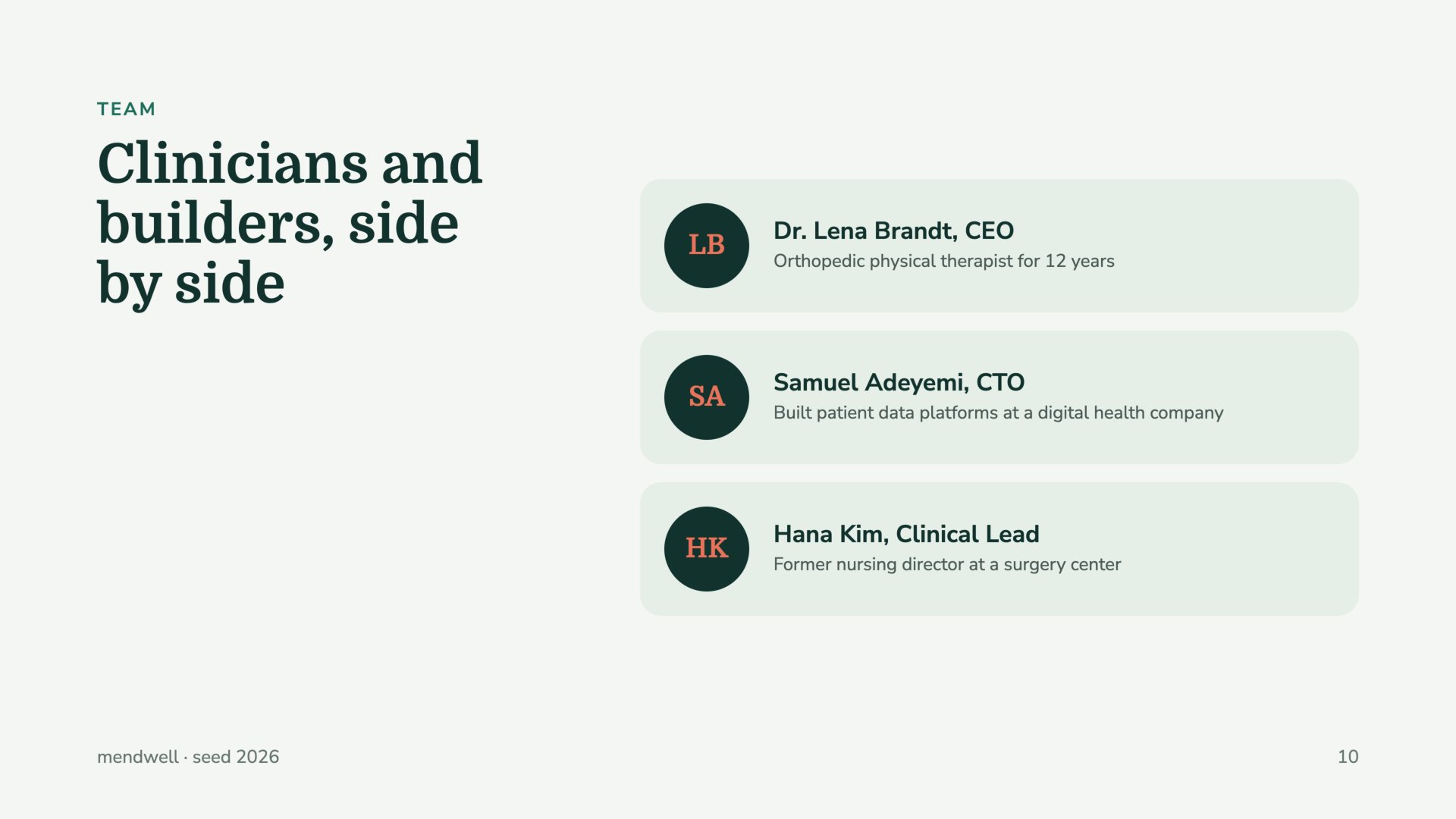 Mendwell seed deck, slide 10, designed by Crosfield Webhub